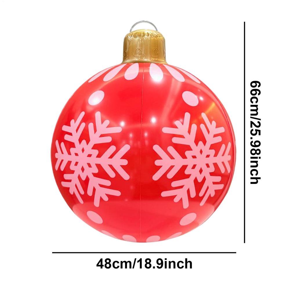 Large 24inch Inflatable Christmas Ornaments PVC Inflatable Christmas Balls Waterproof Ornament For Holiday Party Home Garden