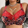 Reggiseno Stampato in Pizzo Hot-Sale Senza Ferretto Senza Imbottiture Traspirante Lingerie per Donne Curvy con Raccolta del Grasso Laterale
