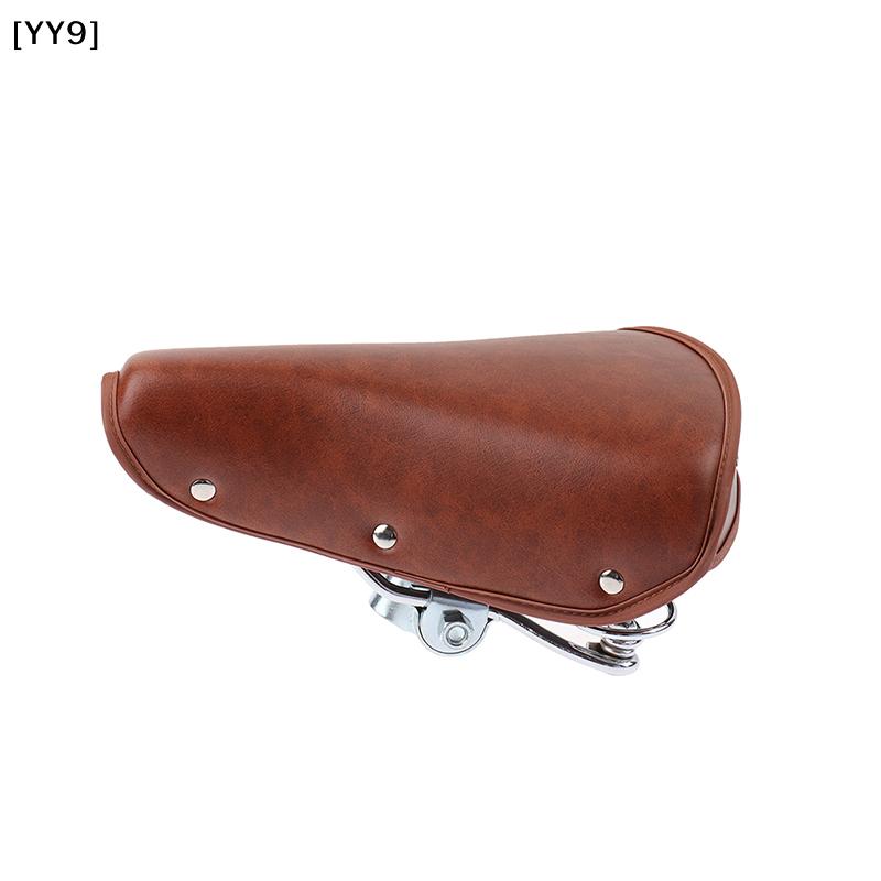 Vintage Retro Bicycle PU Leather  Seat, Comfortable Spring Bike Seat for Classic Bike[YY9]