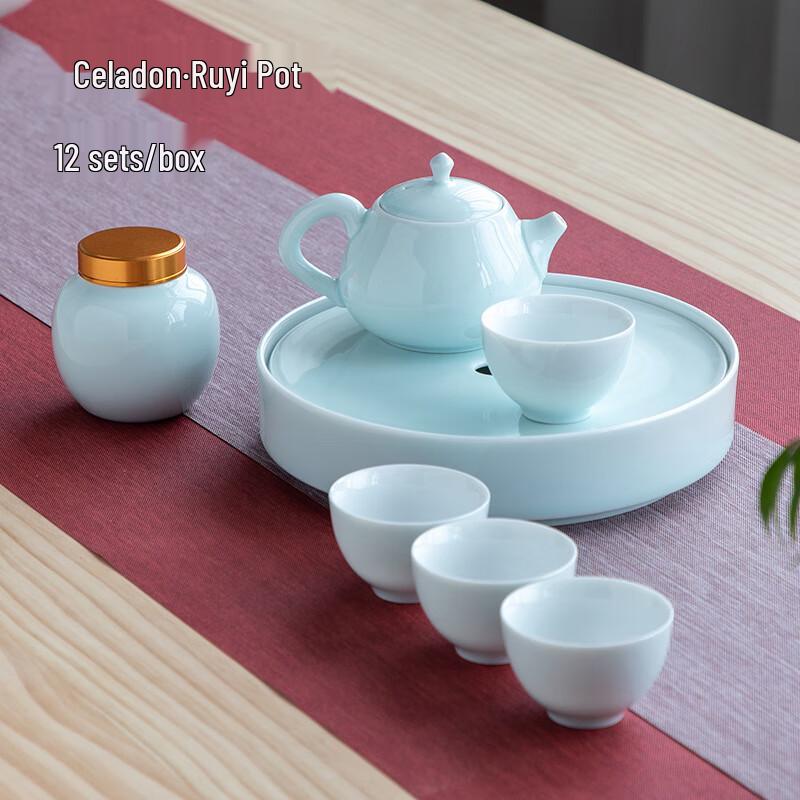 Nordic Ceramic Travel Tea Set - 1 Pot, 4 Cups