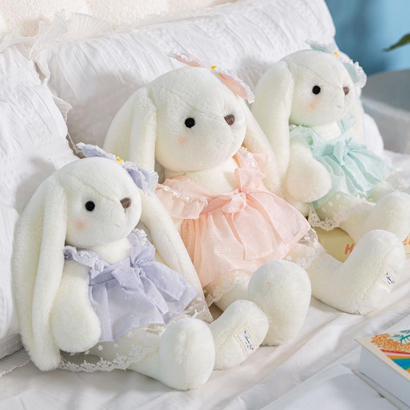 40 50CM Cute Rabbit Plush Toy Wear Princess Skirt Soft Comfortable Doll Pillow for Room Decoration Girl Birthday Gift