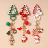 Festive Keychain: Christmas Jewelry with Santa, Snowman, Tree, and Candy-themed Pendant