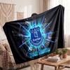 Everton FC Personalisierte Fleecedecke Mit Fußballlogo, Individueller Name Text Weich Warm Home Überwurfdecke