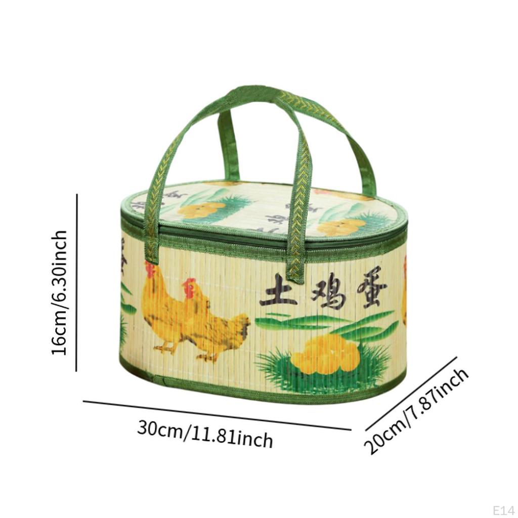 Kosz bambusowy do przechowywania żywności z uchwytami, idealne prezenty i na przyjęcia