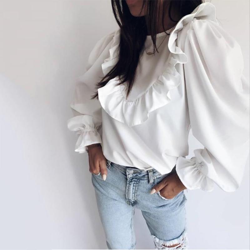 Womens Formal Victorian T Shirt Puff Sleeve Ruffle OL Party Top Plus Size Blouse
