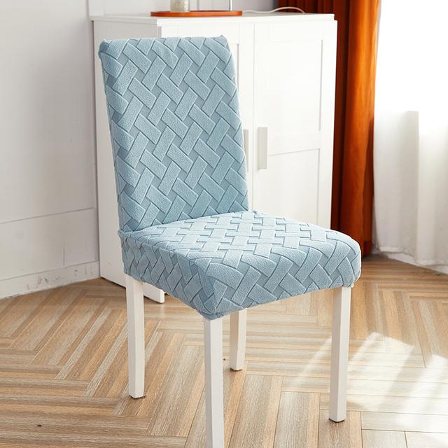 Plush Jacquard Elasticity Chair Cover High Back Universal Dimension Rattan Chair Covers For Dining Space Cooking Space Office Home