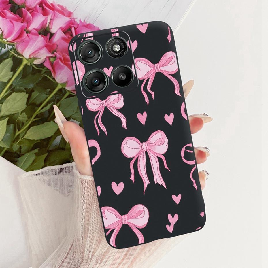 Modne etui na telefon z literami dla Motorola Moto G77 G67 Tylna osłona dla MOTO G67 G77 5G Miękkie czarne silikonowe etui