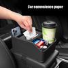 Leather Car Seating Storage Box with Cup Holder, Space Saving Organizers Suitable for Vehicle Interior Comfort Commuters