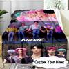 Custom Name KPop Cartoon Blanket  Ideal Bedding Blanket Perfect for Travel, Camping, Living Rooms, Offices, Sofas, Fan Christmas Gift