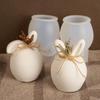 Mold for DIY Candle Making & Wax Crafts Bunny Rabbit Egg Shapes with Straight-Ear Fold-Ear Rabbit Designs,for Easter Decoraton