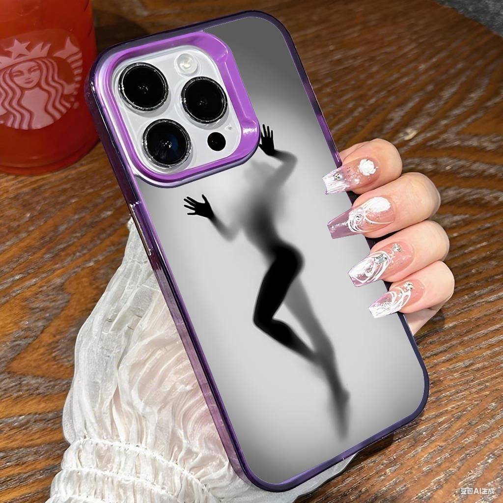Hazy Shadow Girl Phone Case For IPhone 17 16 15 14 13 12 11 Pro Max X XR XSMAX 8 7 Plus Candy Matte Shockproof Back Cover