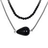 aora BLACK BEADS LAYERED NECKLACE #0028