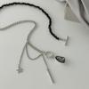 CCB Beads Glitter Pendant Bracelet Irregular Choker Necklace Elegant Black Zircon Necklace  Jewelry