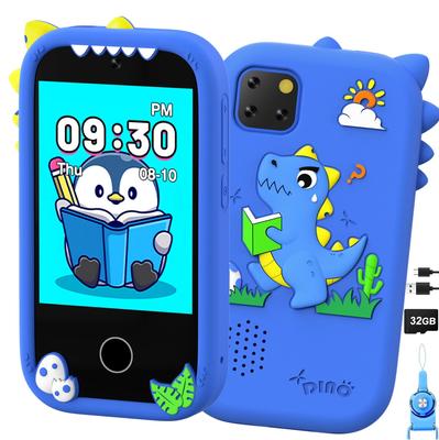 Kids Selfie Gaming Educational Audio Popular Ages Elementary School Boys and Birthday Entrance Birthday Includes 32GB TF Card Kids' Smartphone,