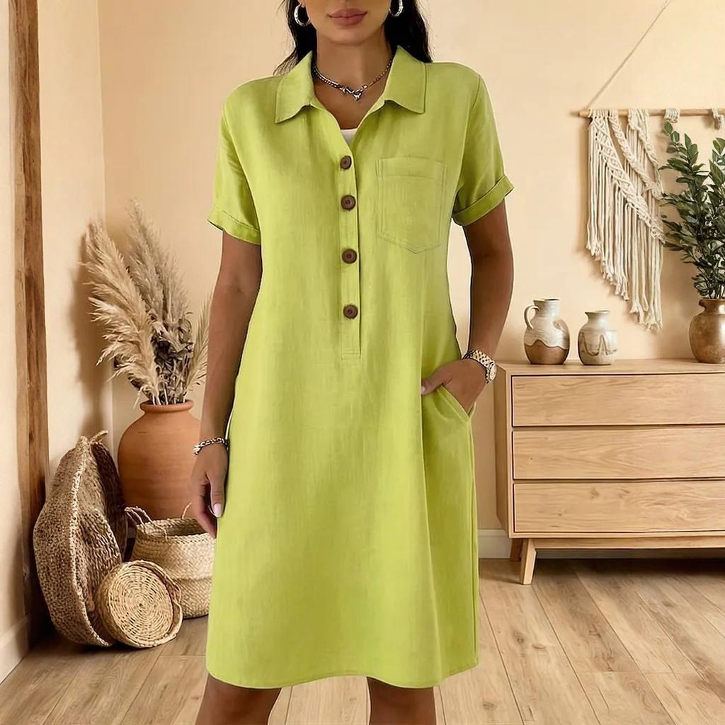 Ladies' Casual And Comfortable Pocket Dress