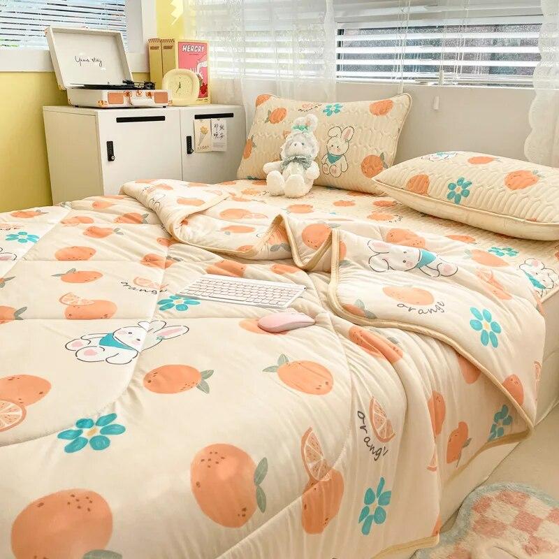 Summer Cooling Thin Blanket for Hot Sleper Lightweight Skin-friendly Comforter Queen King Size Single Double Bed Quilt Bedspread