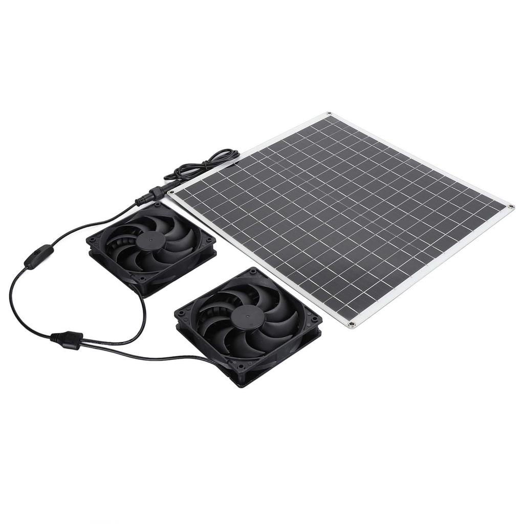 Solar Exhaust Fan High Efficiency Monocrystalline Solar Panel IP65 Waterproof 3000RPM Dual Solar Powered Exhaust Fan