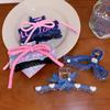 Denim English Alphabet Bow Braided Rope Hairpin Niche Fashion Personality New Catch Clip Shark Clip