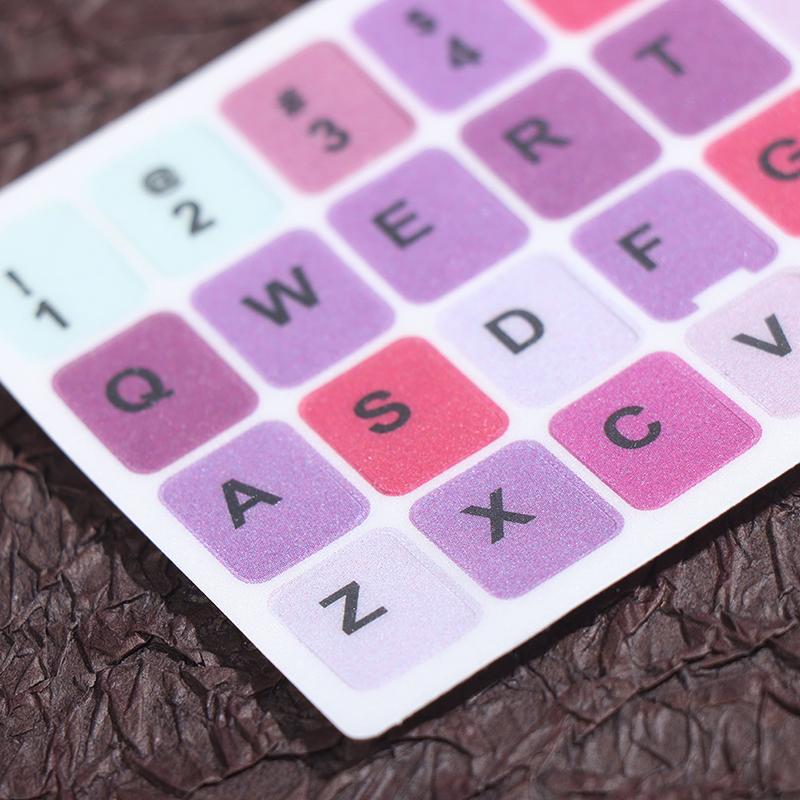 1Pc English Keyboard Sticker Makaron Color Key Sticker Desktop Computer Sticker