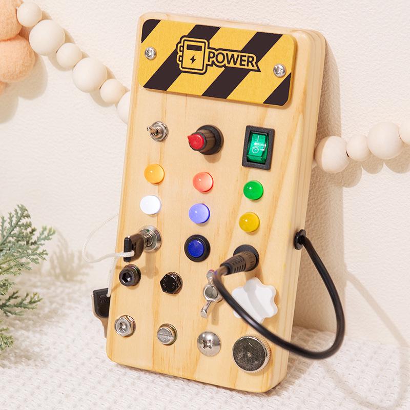 Children's LED Circuit Switch Board - Montessori Educational Busy Board Toy
