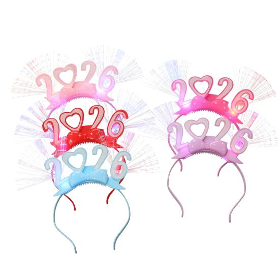 

2026 Новогодняя вечеринка Ободок Сверкающий Светодиодный Светящийся Головной убор для Рождества Кануна Нового года Праздничные Мероприятия Вечеринки Празднование A