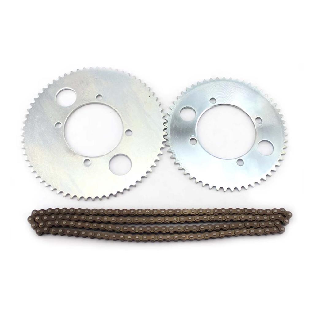 55/65 Teeth Four-Hole Chain Plate with 25H136 Chain, DIY Robot Tank Electric Model Toy Accessories Speed Reducer
