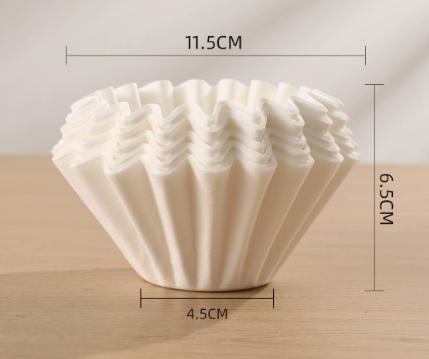 

Disposable Cake Coffee Filter Paper for Drip Coffee Maker Pleated Design Hand Brew Coffee Filter Suitable for Home Office Cafe