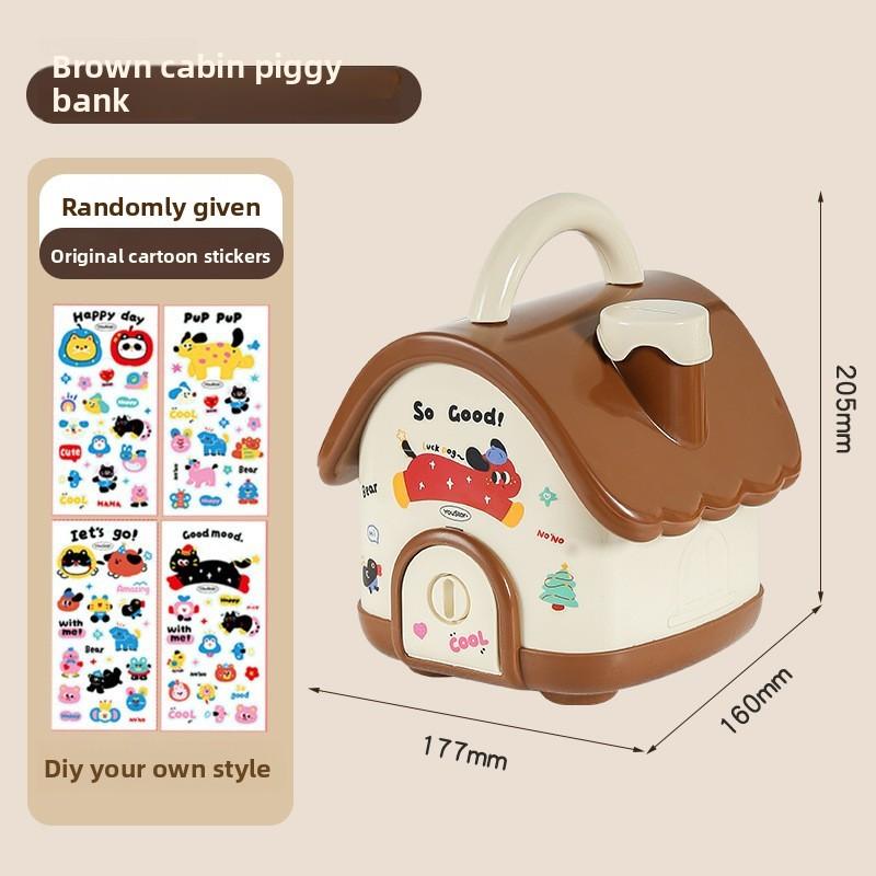 Money Box House Shaped Piggy Bank Dopamine Piggy Bank Home Decor Boys Girls Festival Gifts Stored Taken Toy Storage Boxes