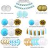 Baby Boy Baby Shower Decoration Gender Reveal Set Babyshower Baby Christening Shower Pull Flag 