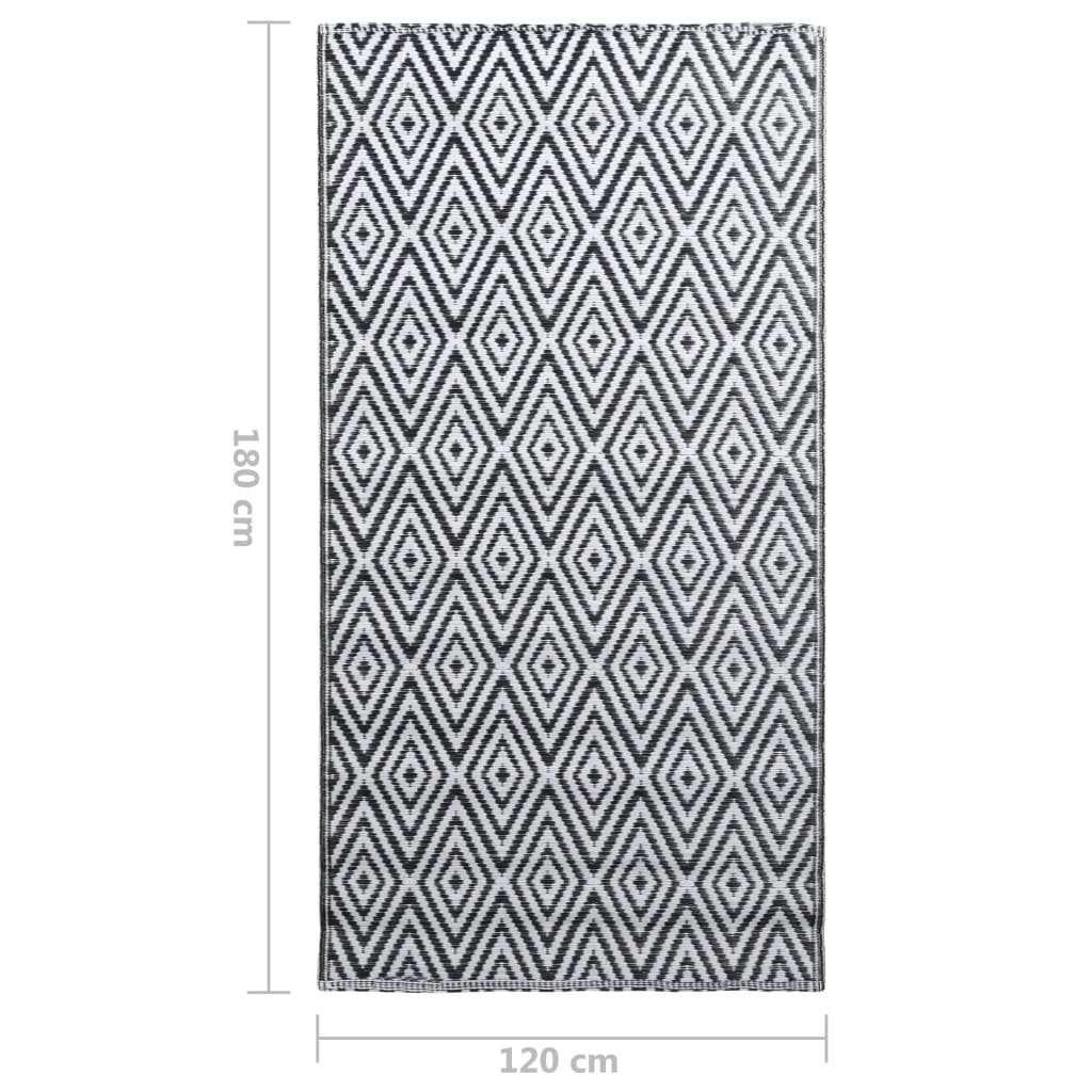 Outdoor Rug ARAKIL White and Black 120 x 180 cm PP