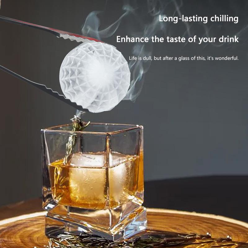 4 Grids Large Ice Cube Molds Silicone Ice Cube Trays with Ice Clips Whiskey Ice Mold Ball Summer Necessary Kitchen Mould