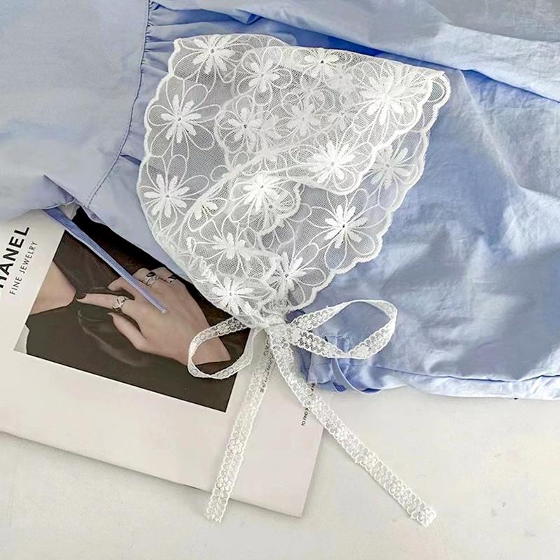 1 szt. Wstążka Lei w stylu retro, kapelusz przeciwsłoneczny, koreańskie tkane kwiaty, DIY, trójkątna opaska na głowę, jedwabny szalik, wiązanie na głowę