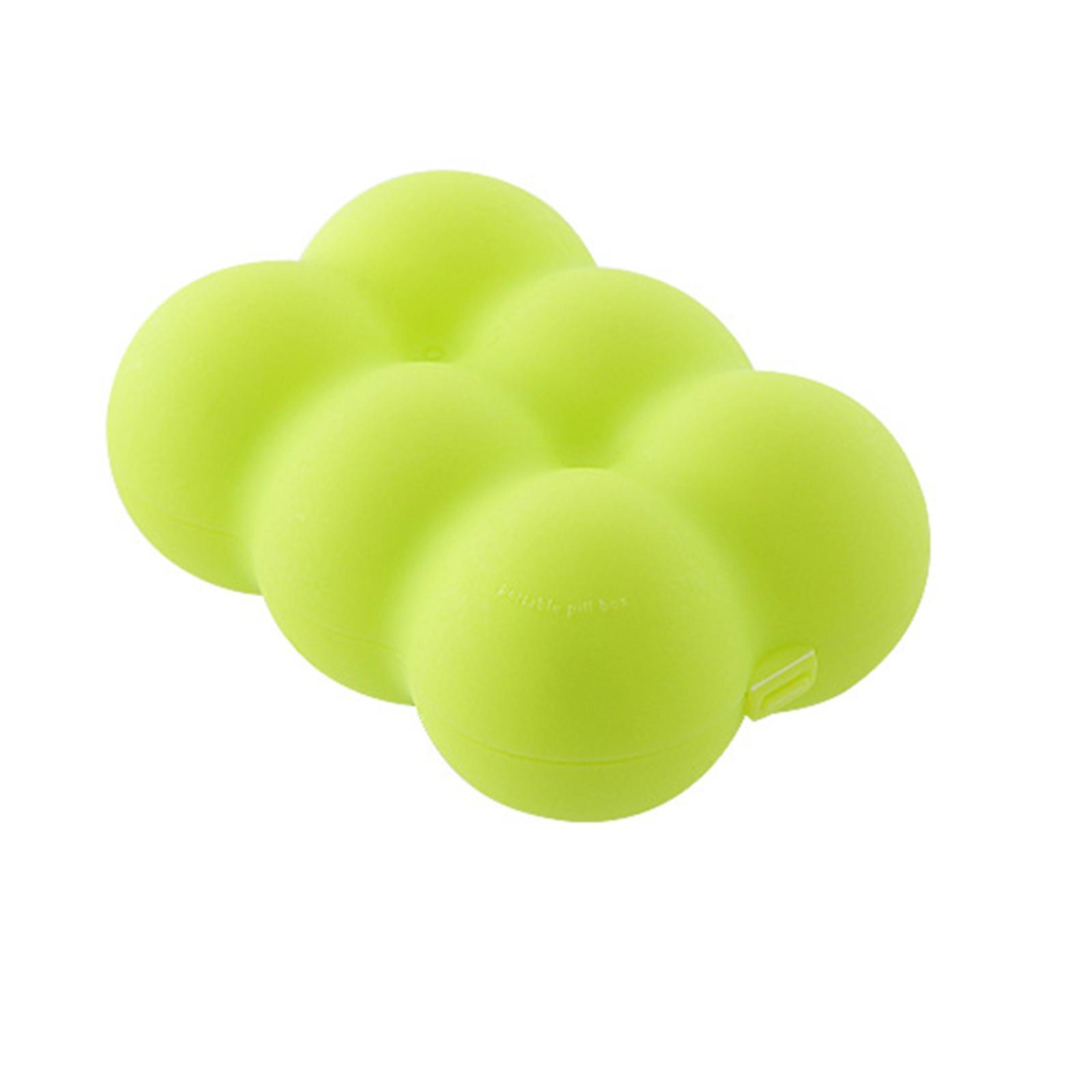 

Портативний 6-секційний контейнер для зберігання таблеток, Велика місткість, Веселий дорожній компактний герметичний контейнер One Size зелений