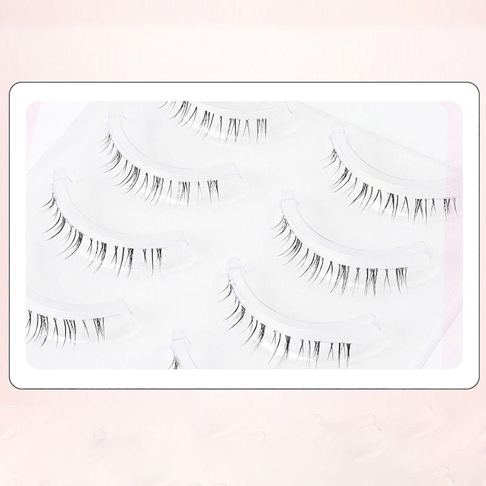 5PAIRS Ganzes Paar Wimpernverlängerung Transparente Stiele einteiliges Gefälschte Wimpern Auge Makup Werkzeug Frauen