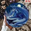 Vintage Wyvern Metal Sign Round Fantasy Night Landscape Aluminum Sci Fi Room Decor Basement Wall Art Unique Gift Home Decoration