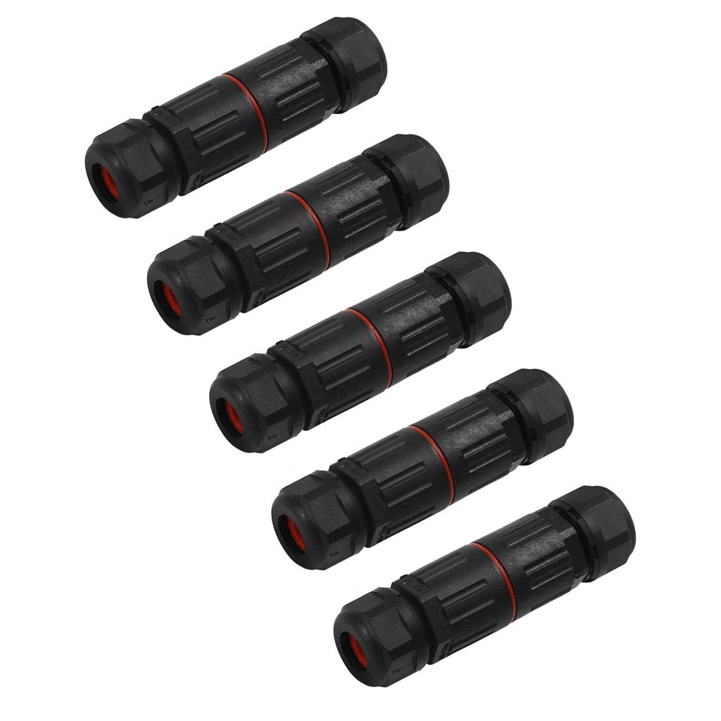 5 stk M3 2-pinners luftfartskontakt dokkingskontakt IP68 vanntett utendørs gatelampe ledningskabel