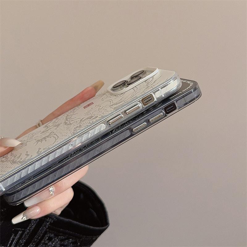 Nuova Lussuosa Custodia per Telefono con Drago Cinese Miti e Leggende Orientali Laser per iPhone 11 12 13 14 Pro Max 15 Plus Copertura 3D Totem Anti-caduta