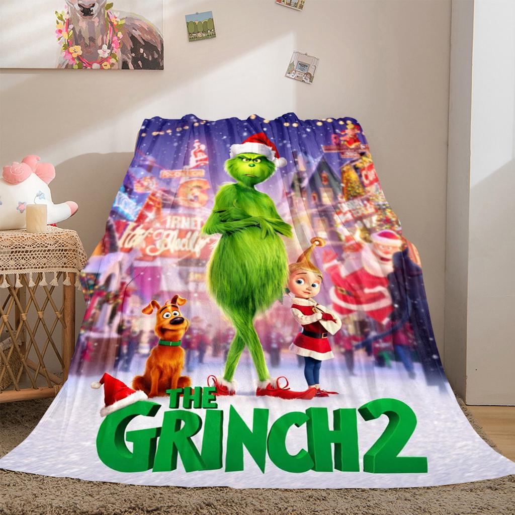 Christmas Gift Comedy Movie How the Grinch Stole Christmas blanket home warming, four season bed decoration sofa cover flannel throwing blanket K12