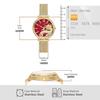 FOSSIL Neutra Women's Gold Stainless Steel Red Dial Quartz Watch ES5316