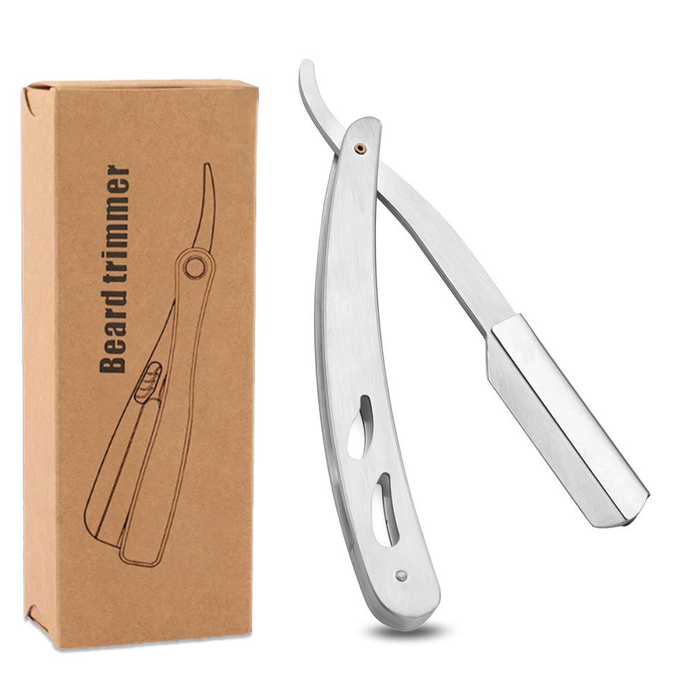 Vintage Stainless Steel Barber Razor for Men's Shaving and Trimming