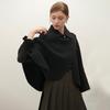 Classic Button Shawl Cape Coat O254T763