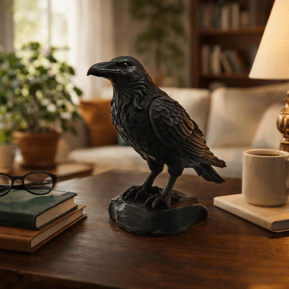 Raven Prop Crow Statue Crafts Gothic Style Bird Ornaments Craft Simulation Crow Model Balcony