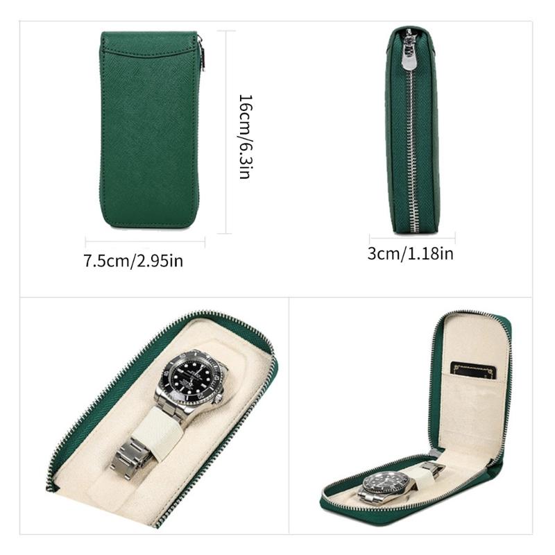 Genuine Leather Storage Case Portable Travel Watch Cases Handmade Portable Jewelry Accessory Organizer Box for Men Women