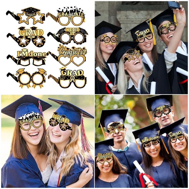 8Pcs Graduation Eyeglasses 2026,Graduation Glasses 2026 Graduation Decorations Class of 2026 Graduation Photo Booth Prop
