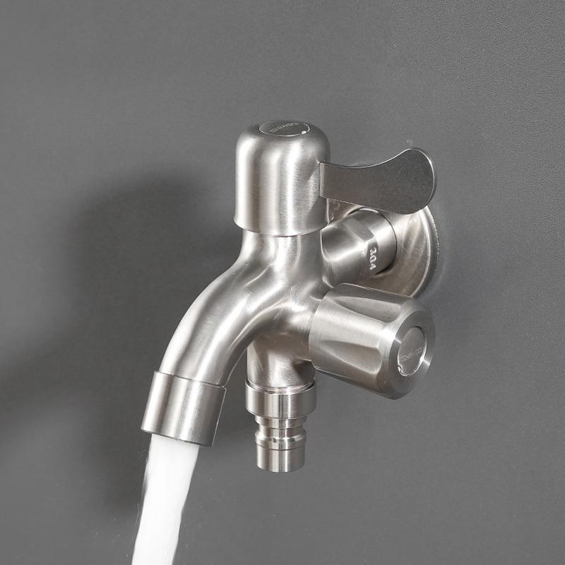 Mop Pool Faucet Household Washing Machine Water Tap Wall Mounted Single Cold Water Dual Handle Multifunctional Bathroom Faucets