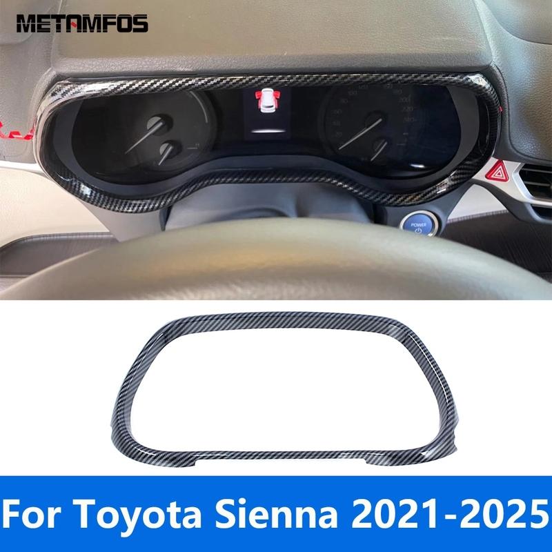 For Toyota Sienna    2024 2025 Carbon Fiber Dashboard trument Board Frame Cover Trim Sticker Interior Accessories