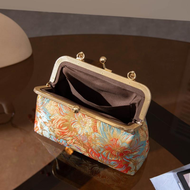 Handbag New Song Jinbao Retro Flower Cheongsam Dinner Bag Ladies Crossbody Bag Chain Party Bag