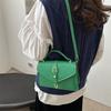 Personality trend women's bag new fashion portable messenger bag solid color shoulder small square bag