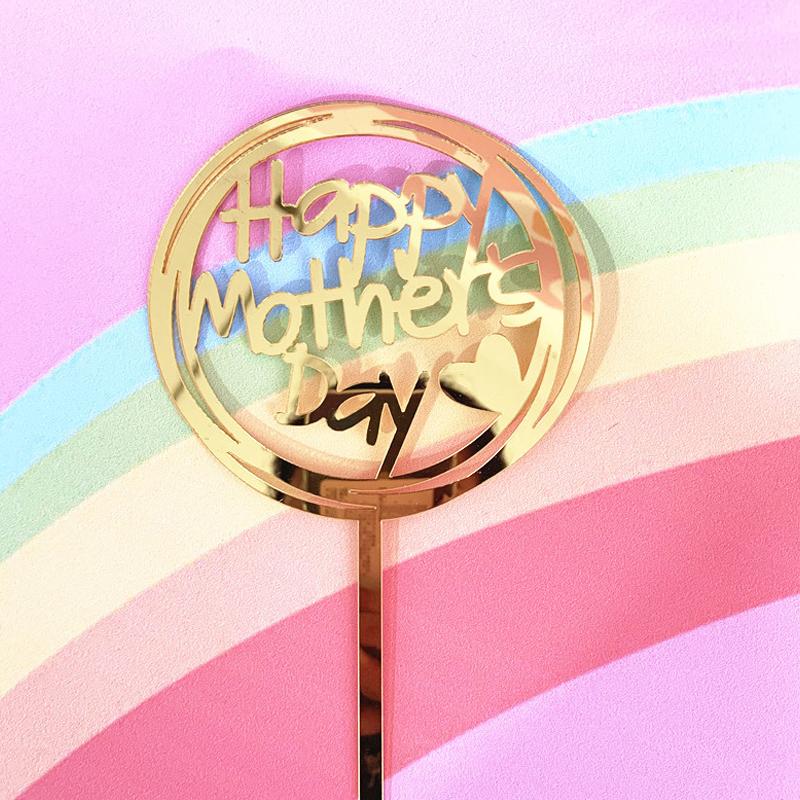 

5Pcs Mother S Day Acrylic Plugin Baking Cake Festival Party Decoration