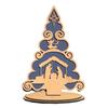 Christmas Tree Table Sign Decoration Farmhouse Rustic Jesus Nativity Wooden Ornament with Base Home Office Bookshelf Desktop Decor